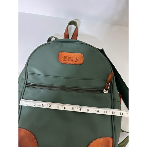 Jon Hart Design Canvas Green Leather Accent Backpack 15 “ - Picture 6 of 16